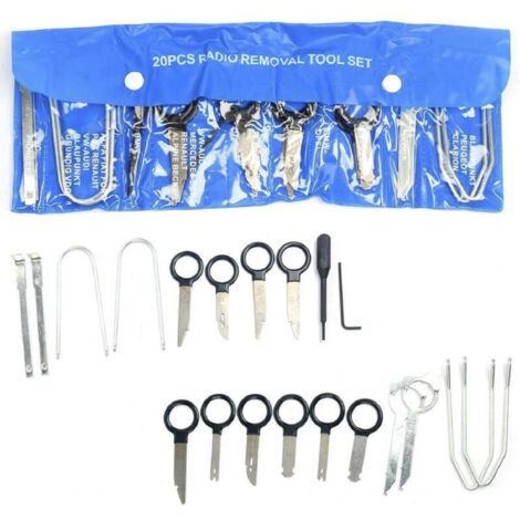 Kit de extracción de radio de coche universal de 20 piezas para Mercedes-Benz, BMW, VW y Audi. (1/4)