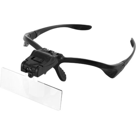 Lupa de diadema con luz LED, soporte para cabeza de lectura manos libres, gafas de aumento con 5 lentes desmontables para leer, mirar joyas, observar y reparar dispositivos electrónicos.