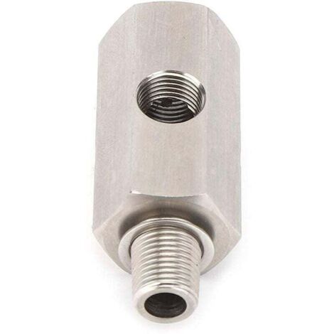 Sensor de presión de aceite en T de acero inoxidable, 1/8" NPT, línea de alimentación de aceite turbo, manómetro, piezas de automóvil (1/8" NPT)