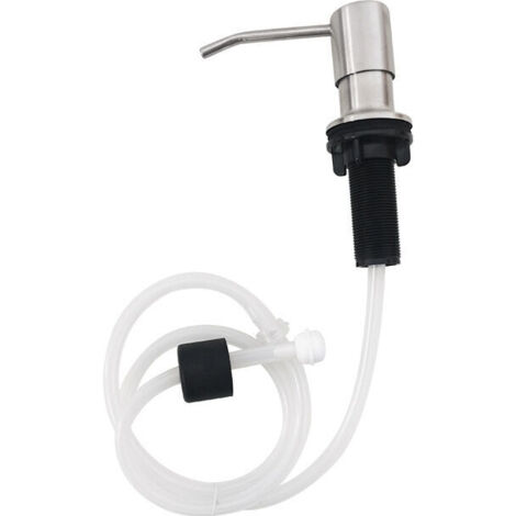 Dispensador de jabón en acero inoxidable Bomba desinfectante Rotación de 360° Dispensador de Jabón Líquido - Líquido Lavavajillas - Gel Hidroalcohólico (Tubo flexible de 1m, acero (1/4)