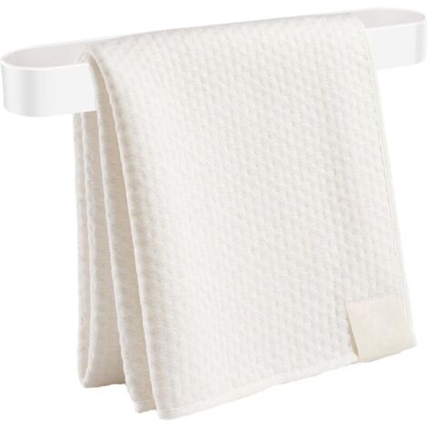 Toallero blanco de 30 cm, autoadhesivo y atornillable, para baño y cocina.