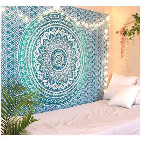 Tapiz de regalo, hippie, mandala, bohemio, psicodélico, intrincado, indio, para colgar en la pared, ropa de cama, colcha, 200 x 150 cm (1/3)