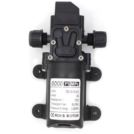 Bomba de diafragma de alta presión de 12 V, 6 A, 72 W, 6 L, acanalada TONCHEAN