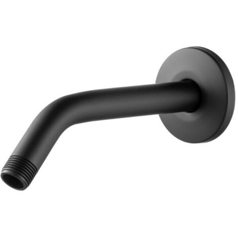 Brazo de ducha con brida y cinta de teflón, extensión de manguera de ducha de pared de 6 pulgadas para cabezal de ducha fijo, negro mate