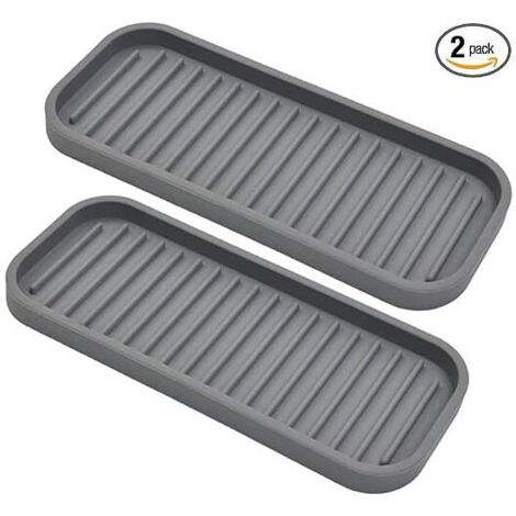 Soporte de silicona para esponjas, jabonera para encimera de cocina (2 unidades), bandeja impermeable para jabón y esponja, ideal para fregadero, baño, dispensador, estropajos y maquillaje