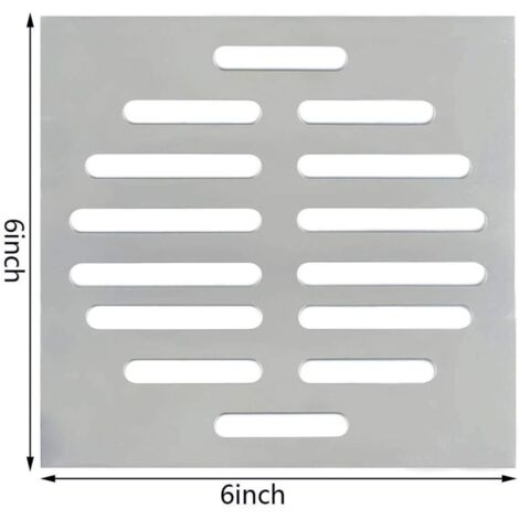 Rejilla De Drenaje Cuadrada Acero Inoxidable 304 - 4-14 Pulgadas, Agujeros 10 Mm, Antideslizante, Fácil Instalación