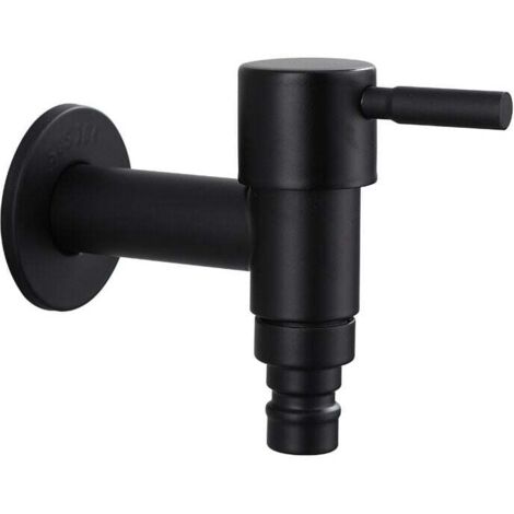 Grifo mezclador retro, negro/pintado, grifo para lavadora, grifo para jardín, grifo para baño exterior. (1/4)