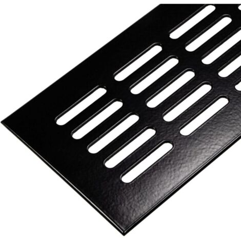 Rejilla de ventilación de aluminio negro para puerta - Rejilla de ventilación cuadrada - 600 x 80 mm - Rejilla de ventilación de aluminio para calefacción - Pared y más