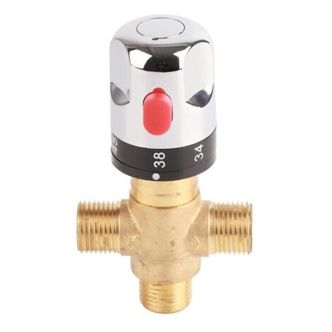 Mezclador termostático de latón para lavabo, herramienta de control de temperatura del agua para cocina y baño. (1/4)
