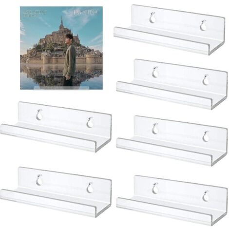 Estante de pared para discos de vinilo Porta discos de acrílico Estantes flotantes de acrílico transparente para discos de vinilo (1/4)