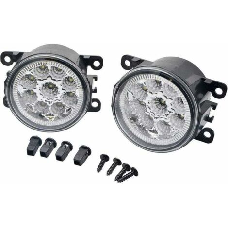 Juego de 2 faros antiniebla delanteros con 9 LED para Ford Fiesta MK6 MK7