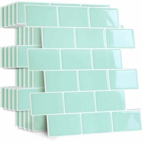 Protector contra salpicaduras adhesivo más grueso para cocina y baño, protector contra salpicaduras de azulejos falsos adhesivos negros, azulejos de pared de PVC adhesivos impermeables. (1/4)