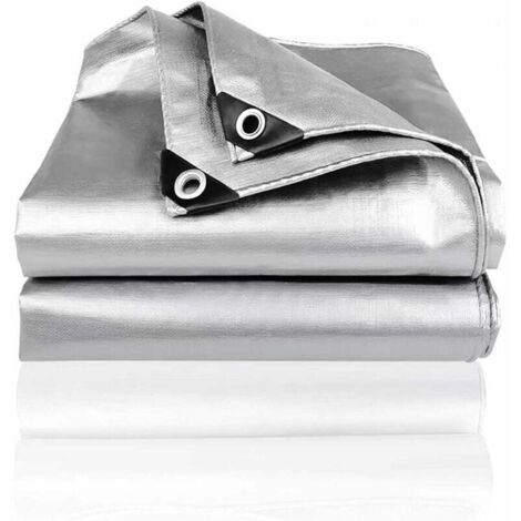 Lona protectora de 3-4 m, lona, lona con ojales, lona protectora, lona protectora resistente al desgarro, lona impermeable adecuada para leña, jardín, coche