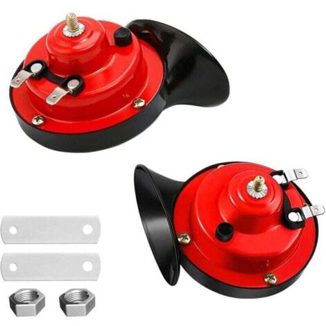 Bocina de tren de 300 dB para camiones, bocina eléctrica de caracol doble, kit de bocina impermeable de 12 V para coche con sonido potente para camiones, coches, motos, bicicletas y barcos. (1/4)
