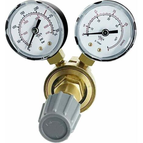 Reductor de presión universal para soldadura de cilindros de gas de protección argón, CO2 y helio (ancho de 21,8 x 1/14") (1/4)