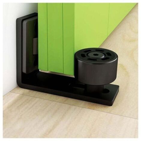 Guía de suelo ajustable, guía inferior para pared/puerta para puertas corredizas de madera, color negro