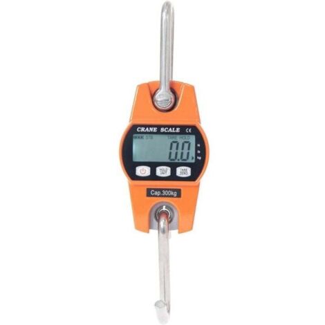 Báscula electrónica de 300 kg con gancho para colgar, dinamómetro, LCD, báscula industrial de pesaje con gancho, 300 kg/600 lb (1/4)