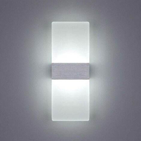 Aplique LED de pared para interior de 6 W, acrílico blanco frío de 6000 K, diseño moderno. Tamaño: 29 x 11 cm. Ideal para decorar salas de estar, dormitorios, pasillos, escaleras, estudios, etc. - RW (1/4)