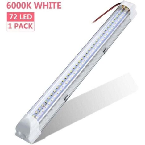 Barra de luces LED, 12-80 V CC, luz interior para coche, 72 LED, luz de armario/iluminación universal, 500 LM, para armario/coche, camión, vehículo, autocaravana, barco y luz de techo (1 unidad) (1/4)