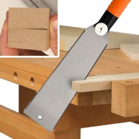 Sierra de mano japonesa de doble hoja: motosierra intercambiable con hoja flexible para trabajar la madera, color naranja