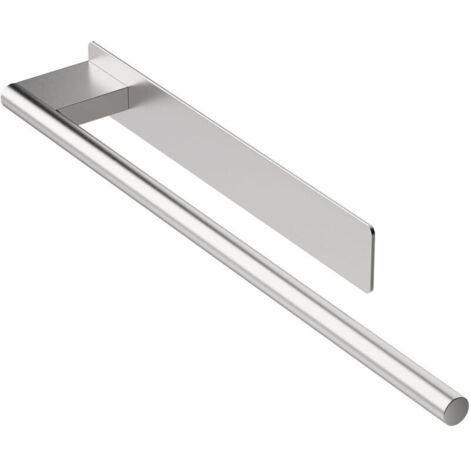 M34453A, Toallero de baño, sin taladros, toallero de pared de acero inoxidable, adhesivo 3M, 39 cm, 1 unidad, plateado