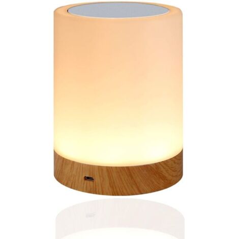 Luz de noche LED para niños, luz de noche táctil, recargable por USB, regulable, con cambio de color RGB, ideal para dormitorio y sala de estar [Clase energética G] (1/4)