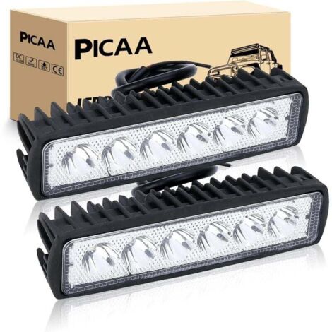 faros LED de 6 pulgadas y 18 W, proyector de largo alcance, luces de trabajo para motocicleta, 12 V, todoterreno, coche, 4x4, camión, ATV, SUV, camión (1/4)