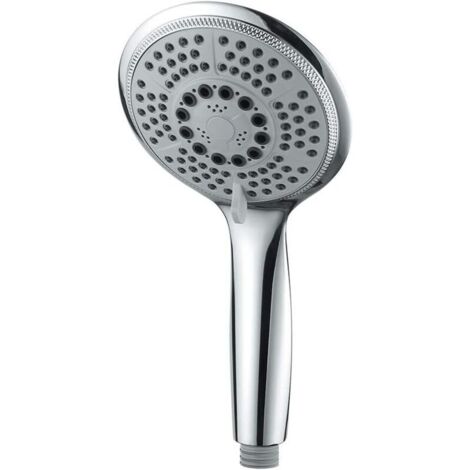 Ducha de mano de 5 chorros para baño, cabezal grande (G1/2 pulgada, 120 mm), cromado [Clase energética A+]