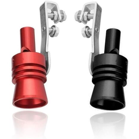 silbato turbo, silbato turbo, tubo de escape BOV, simulador de descarga, válvula de aluminio, silbato de escape con sonido turbo para coche, simulador de válvula de descarga (negro + rojo) (1/4)