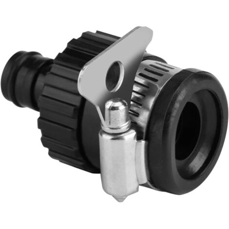 Conector universal para manguera de agua de lavado de autos, adaptador de conexión rápida para diámetros inferiores a 16 mm (negro) (1/4)