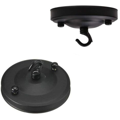 Juego de 2 ganchos de techo para lámparas de araña vintage, ganchos de techo vintage de hierro en forma de rosa, soporte de placa, lámpara de araña, techo, ventosa, marco, luz, accesorios adecuados, i (1/4)