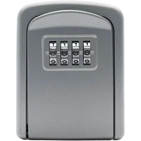 Caja de llaves de pared con código seguro de 4 dígitos, para exteriores, resistente a la intemperie, para tarjetas (1/4)