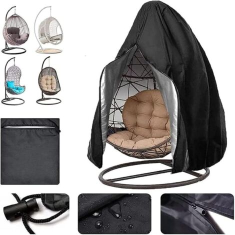 Funda para silla colgante de patio - Funda tipo capullo con forma de huevo y cremallera - 190 x 115 cm (1/4)