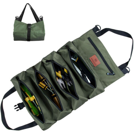 Kit de herramientas de tela Oxford, kit de trabajo eléctrico, bolsa de herramientas, kit de herramientas de hardware de suspensión montado en el automóvil, verde (1/4)