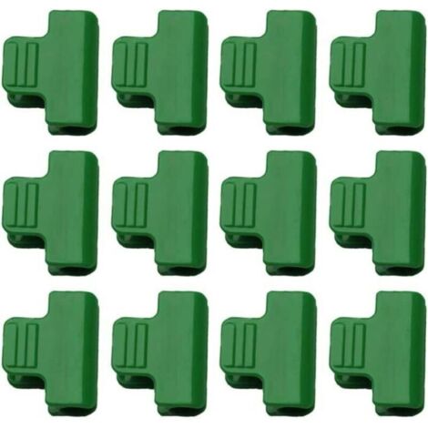 12 clips para invernaderos, clips de película de plástico, clips de malla de sombra para invernaderos, suministros de jardinería, 12 piezas, verde (1/4)