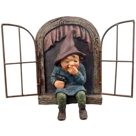 Fabelhafte Gartenzwergenstatue – 15 cm, Außendekoration für Bäume, lustige Baumdekoration für Garten, Terrasse, Rasen und Eingangsbereich