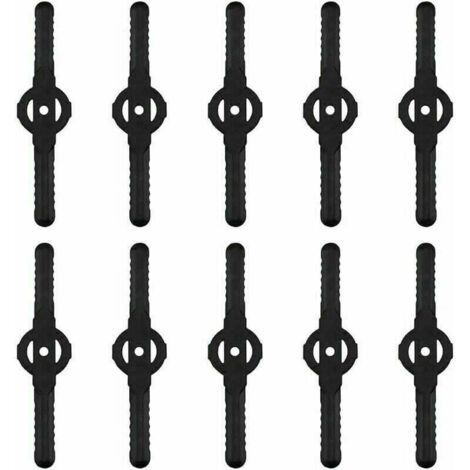 10 Stück Rasenmähermesser, Gartenmäher-Zubehör, Kunststoff-Ersatzmesser, Gartenwerkzeuge, kleines Loch 5 mm, für Gartenrasenmäher, kabellose Rasentrimmer (1/5)