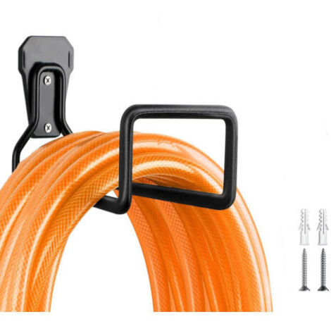 Wandhalterung für Gartenschlauch – Robuster Metall-Schlauchtrommelhalter mit Schrauben, wetterfest, für flexible Gartenschläuche, ideal für den Außenbereich (1/4)