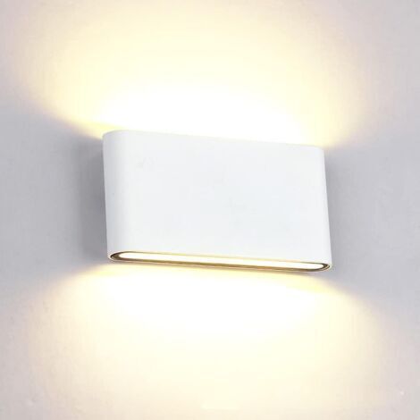 OAAO 12W Moderne Aluminium-Wandleuchte für Innen und Außen – Up- und Downlight, Warmweiß, Weiß, für Schlafzimmer, Flur, Wohnzimmer, Treppe