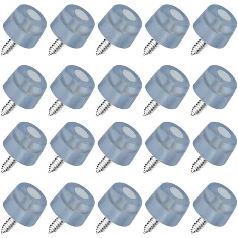 20 patas de silla de goma atornilladas de 20 x 18 x 14 mm, almohadillas antideslizantes antivibración para muebles, armarios, escritorios, mesas y sofás. (1/5)