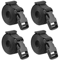 Stück Cinghia con fibbia a sgancio rapido 2,5x150 cm Cinghia per valigia Piccola cinghia a cricchetto in plastica per fissaggio bagagli in movimento, nero