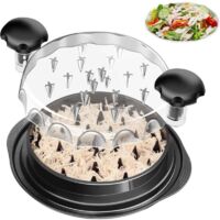 Trituradora de pollo, herramienta Twister trituradora de pollo de 9,6 pulgadas con mango ergonómico, antideslizante, ahorro de esfuerzo, con cubierta transparente trituradora de alimentos
