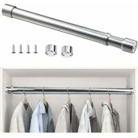 Barra de armario extensible de acero inoxidable de 51 cm a 80 cm, barra de cortina telescópica ajustable, tubo extensible anticorrosión para armario, baño, cocina y dormitorio.