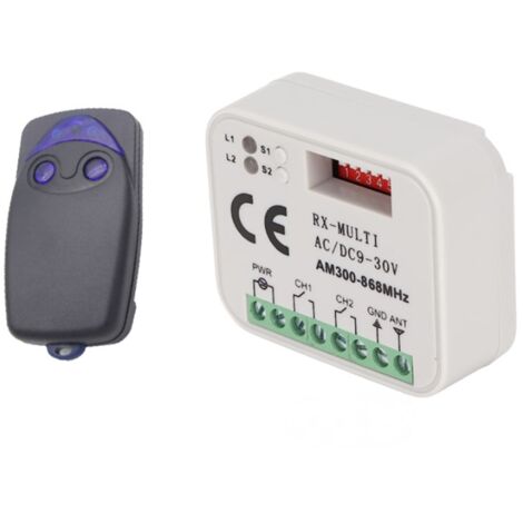 RX-MULTI 300–868 MHz Mehrfrequenz-Empfänger steuert Zugangskontrolltore und Fernbedienungen, AC/DC 9–30 V-Schalter für Garagentor-Steuersender YMYNY