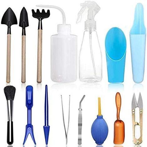 YMYNY 15-teiliges Pflanzwerkzeug-Set, Sukkulenten-Umpflanzwerkzeug-Set, Mini-Garten-Pflanzwerkzeuge