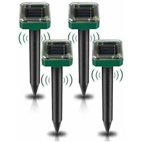 YMYNY 4er-Pack Solar-Ultraschall-Maulwurfabwehr, Solar-Mäuseabwehr für den Außenbereich, für Gärten, Maulwürfe, Wühlmäuse, Taschenratten, Schlangen oder andere Nagetiere
