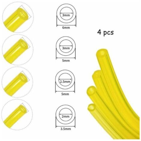 YMYNY Kraftstoffschlauch-Set, 4-teilig, Kraftstoffschlauch, Kraftstoffleitung, 1,5 Meter, für Gebläse, Trimmer, Kettensäge, Freischneider, robuster, flexibler Kraftstoffschlauch (1/4)
