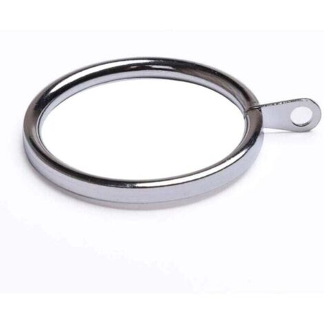 YMYNY 20er-Pack silberfarbene Gardinenstangenringe aus Metall mit Ösen, große, runde, robuste, dekorative Gardinenringe (1/4)