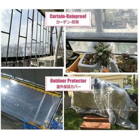 YMYNY Transparente wasserdichte Plane, regenfeste Planen für Gartenpflanzenüberdachungen, staubdichte und wetterfeste Kunststoff-Schutzabdeckung (Größe: 4 x 6 m)