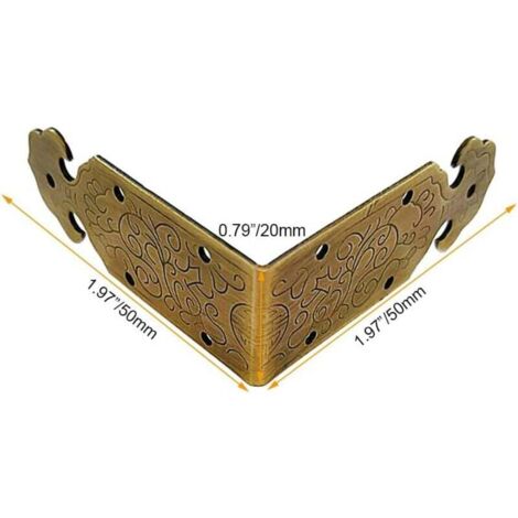 Produktbild von INCREWAY Tisch-Eckenschutz – Antik-bronze, Aus Eisen, 5x0,9 Cm – Mit Schrauben, Für Möbel, Schränke, Holzkisten – Kratzfest & Stabil